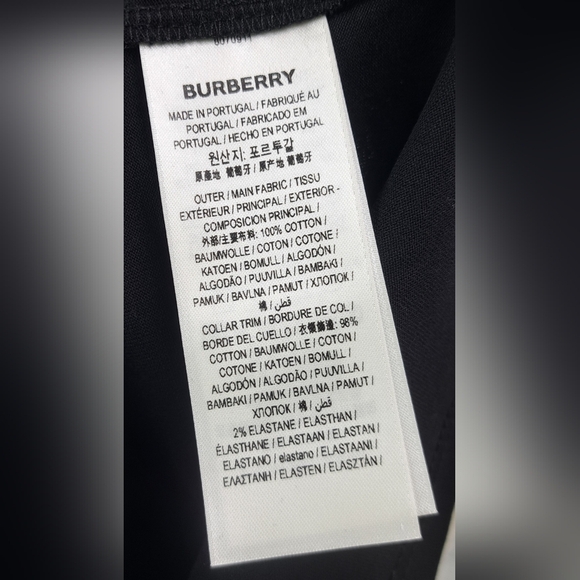 NWT Burberry Men's T-Shirt Tee Black Power Fist TB Logo Organic Medium - Picture 7 of 16